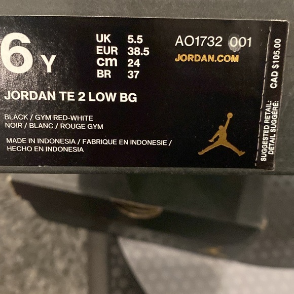 SOLD - Jordan TE 2 Low BG 6Y - Picture 6 of 6